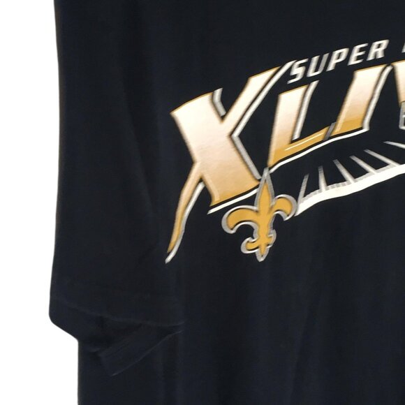 New Orleans Saints Shirt Mens XL Black NFL Football Super Bowl XLIV Roster Tee - Picture 6 of 16